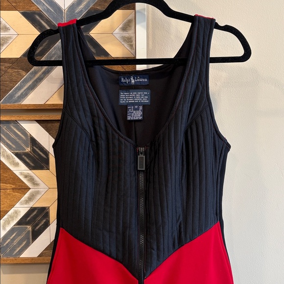 Vintage Ralph Lauren RL2000 Polo Hi Tech Ski Jumpsuit Red / Black 90s size 12 - Picture 2 of 16